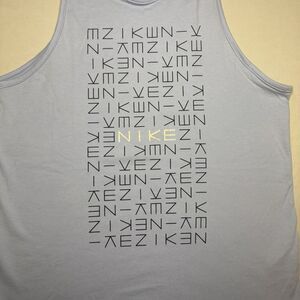 Nike Dri-Fit Tank Top Women’s Medium Blue Athletic Graphic Sleeveless Logo
